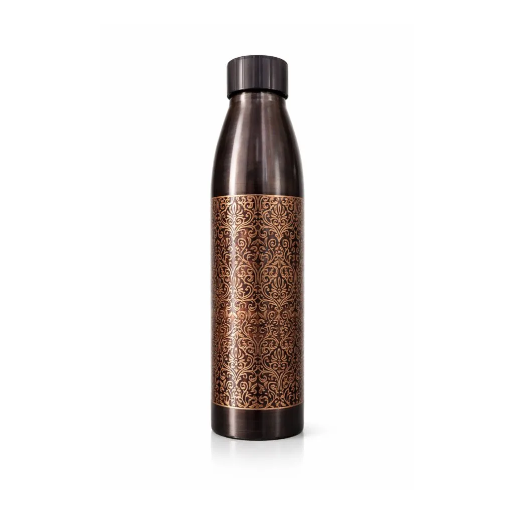 Copper antique etching water bottle