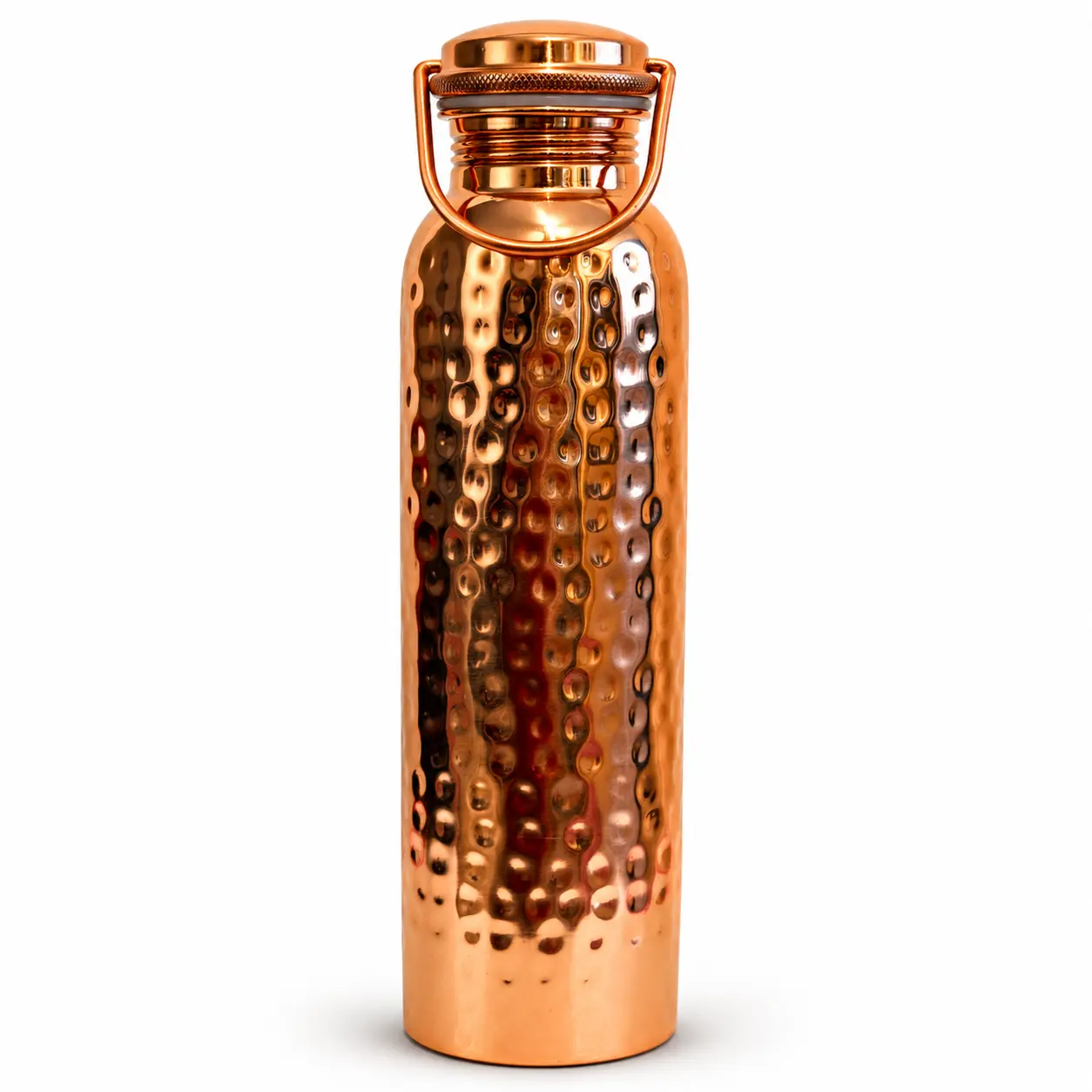 Hammered Copper Water Bottle 2 Hammered copper water bottle 1 litre — product view, AM Stores UK